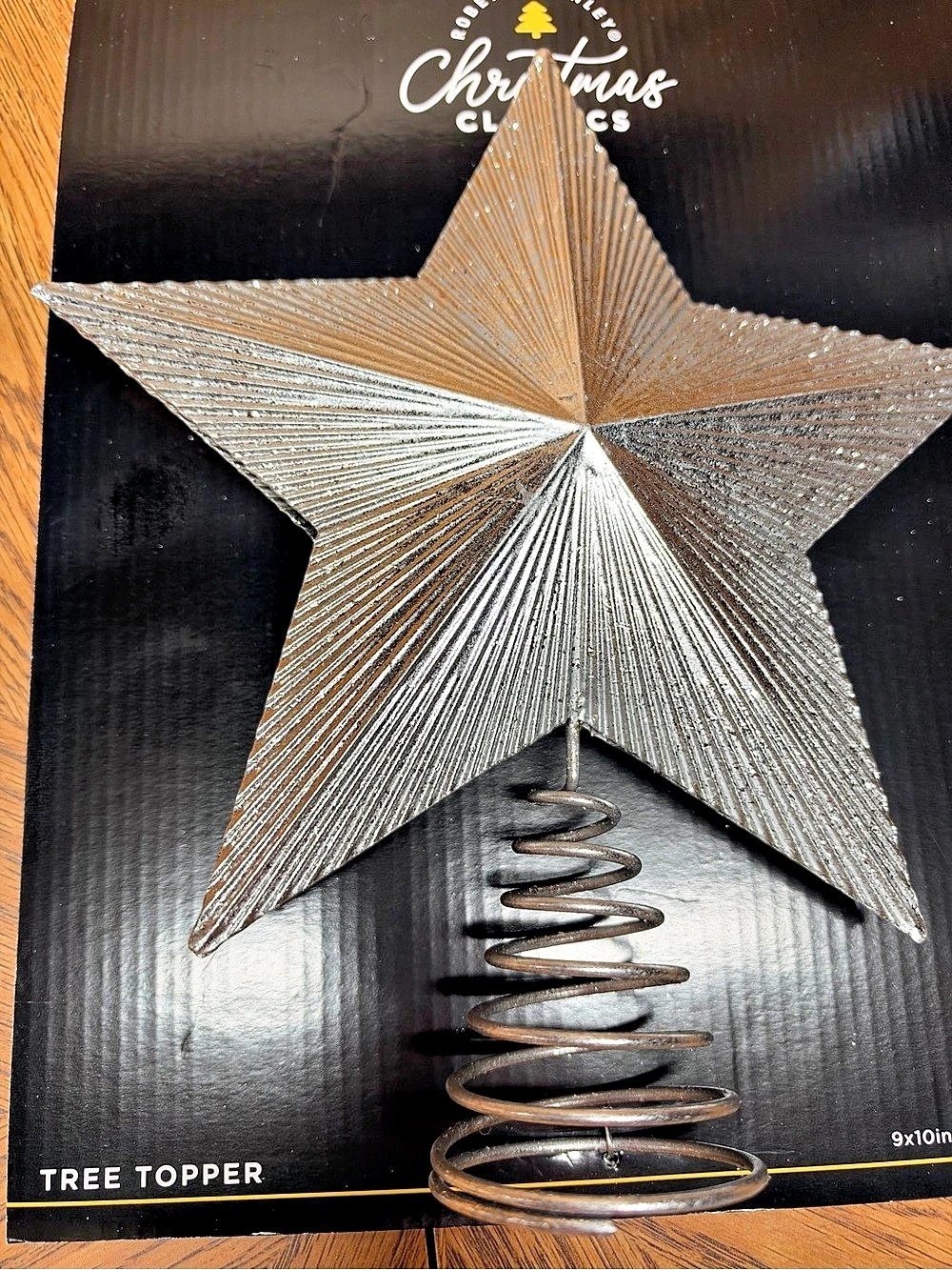Silver Star Christmas Tree Topper NWT